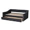 Baxton Studio Haylie Dark Grey Full Size Daybed with Roll-Out Trundle Bed 158-9675 - alternate 9